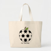 P.E. Leertas - Voetbal Apple Grote Tote Bag (Voorkant)
