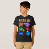 P.E. Leraar Lichamelijke Opvoeding Regels School G T-shirt (Voorkant volledig)