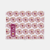 P.E.O. Marguerite Daisy-overdruk Fleece Deken (Voorkant (Horizontaal))
