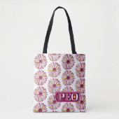 P.E.O. Marguerite Daisy-overdruk Tote Bag (Voorkant)