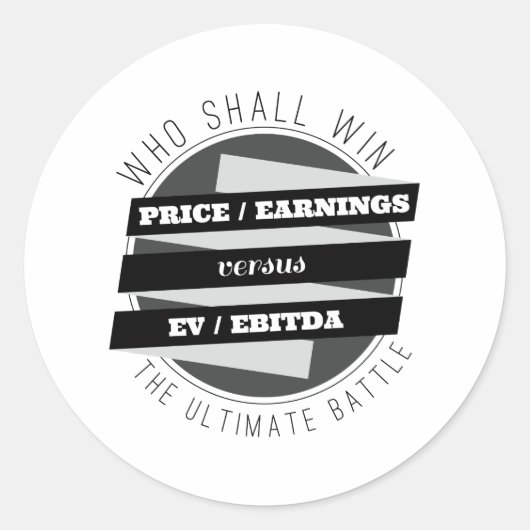 P/E-ratio versus EV/EBITDA-ratio Ronde Sticker (Voorkant)