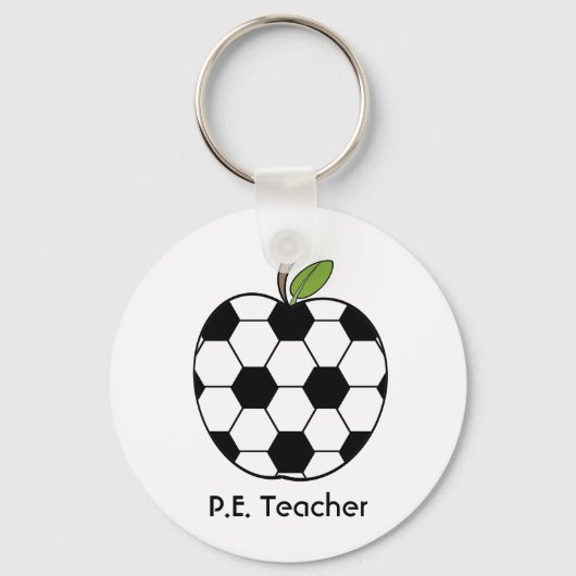 P.E. Sleutelhanger leraar - Voetbal Apple (Voorkant)