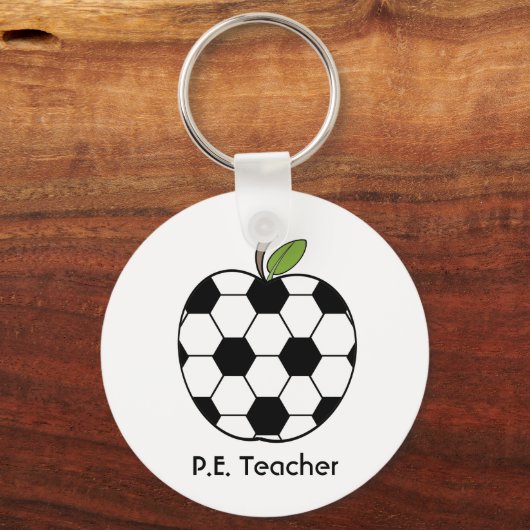 P.E. Sleutelhanger leraar - Voetbal Apple (Voorkant)