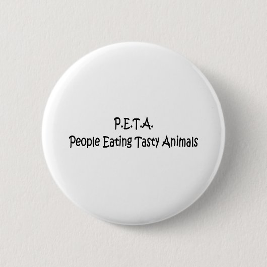 P.E.T.A. RONDE BUTTON 5,7 CM (Voorkant)