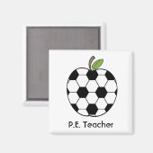P.E. Teacher Voetbal Apple Magnet (Voorkant / Achterkant)