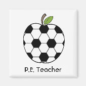 P.E. Teacher Voetbal Apple Magnet (Voorkant)