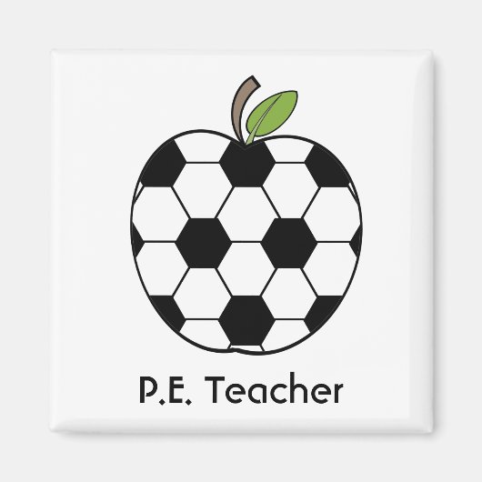 P.E. Teacher Voetbal Apple Magnet (Voorkant)