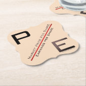 "P/E-verhouding" Kartonnen Onderzetters (Gekanteld)