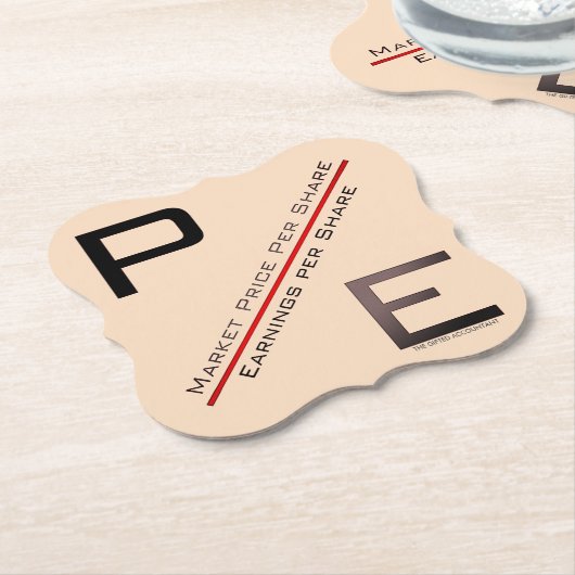 "P/E-verhouding" Kartonnen Onderzetters (Gekanteld)