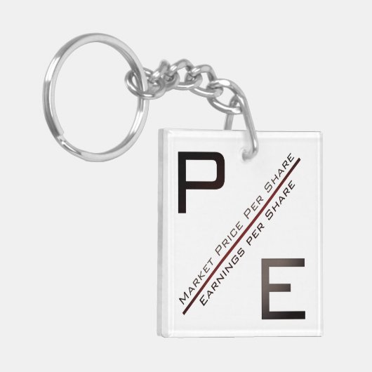 "P/E-verhouding" Sleutelhanger (Voorkant Links)