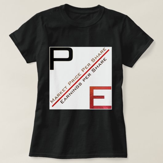 "P/E-verhouding" T-shirt (Design voorkant)