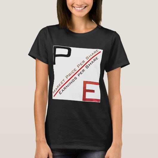 "P/E-verhouding" T-shirt (Voorkant)