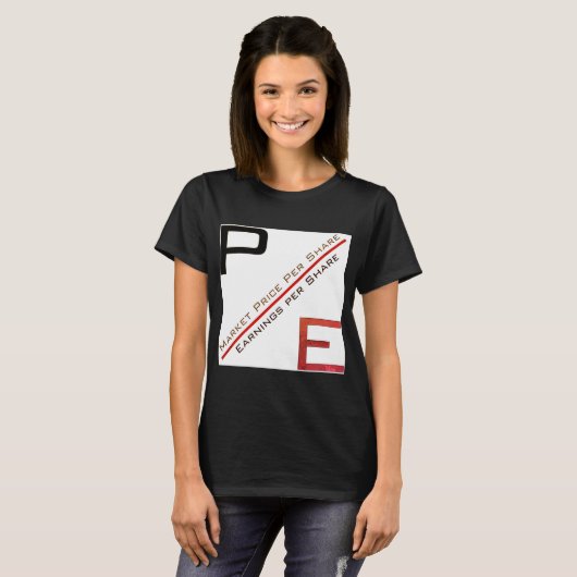 "P/E-verhouding" T-shirt (Voorkant volledig)