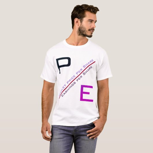 "P/E-verhouding" T-shirt (Voorkant volledig)