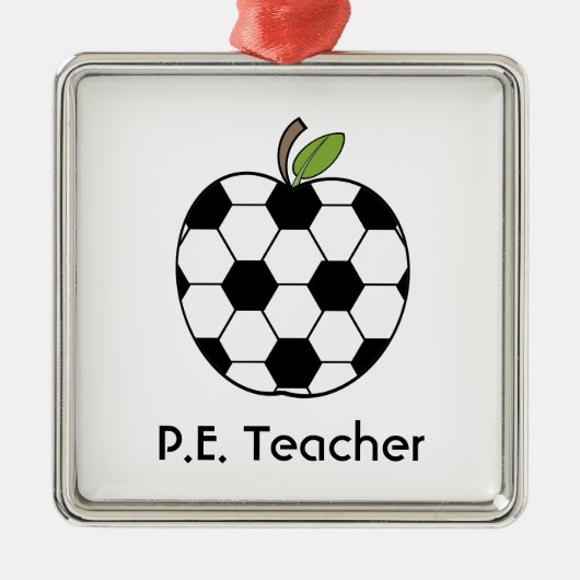 P.E. Voetbal Apple Ornament (Voorkant)