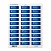 P Faux Diamond on Denim Return Address Label (Full Sheet)