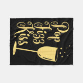 P Fizz Kiss Funny New Years Eve Wine Champagne  Fleece Deken (Voorkant (Horizontaal))
