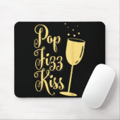 P Fizz Kiss Funny New Years Eve Wine Champagne  Muismat (Met muis)
