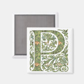 P  Floral Leafy Monogram Magneet (Voorkant / Achterkant)