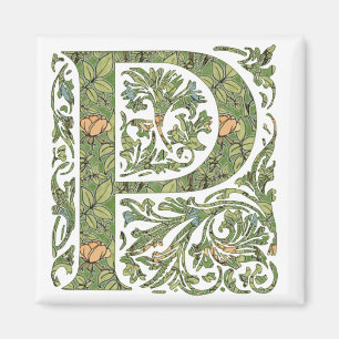 P  Floral Leafy Monogram Magneet