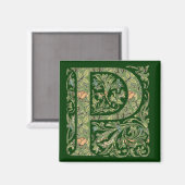 P Floral Leafy Monogram Magneet (Voorkant / Achterkant)