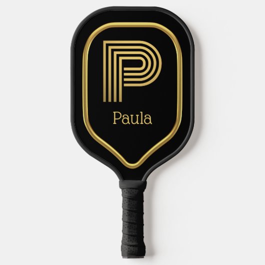 P Gold Initiaal Pickleball Paddle (Voorkant)