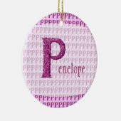 P - Het Falck Alfabet (Roze) Keramisch Ornament (Rechts)