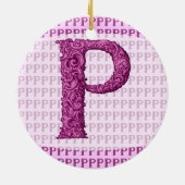 P - Het Falck Alfabet (Roze) Keramisch Ornament (Achterkant)