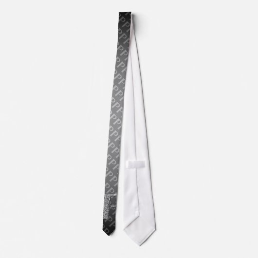 P - Het Falck Alphabet (Silvery) Stropdas (Achterkant)