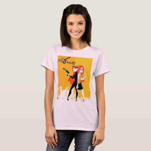 P. I. Jane basic roze vrouwen t-shirt (Voorkant volledig)