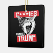 P***IES TEGEN TRUMP KERAMISCH ORNAMENT (Links)