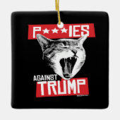 P***IES TEGEN TRUMP KERAMISCH ORNAMENT (Voorkant)