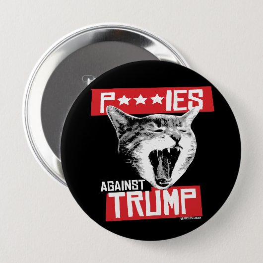 P***IES TEGEN TRUMP RONDE BUTTON 4,0 CM (Voorkant /achterkant)