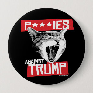 P***IES TEGEN TRUMP RONDE BUTTON 4,0 CM