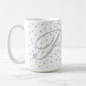 P Initiaal Monogram Witte Diamanten Print Koffiemok (Links)
