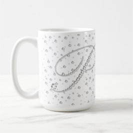 P Initiaal Monogram Witte Diamanten Print Koffiemok