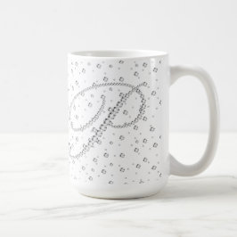 P Initiaal Monogram Witte Diamanten Print Koffiemok
