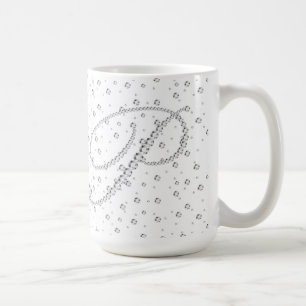 P Initiaal Monogram Witte Diamanten Print Koffiemok
