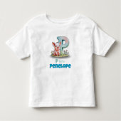 P is for Penelope - Personalized Toddler T-Shirt (Voorkant)