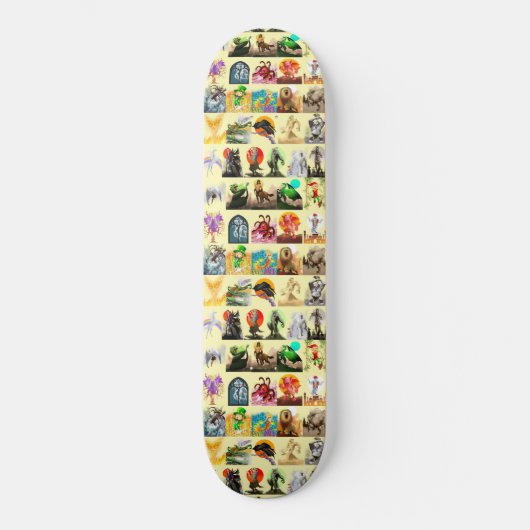 P is for Phoenix Together on Yellow  Persoonlijk Skateboard (Voorkant)