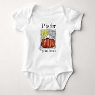 P is voor Bord Lunch Macaroni Salad Hawaiian Food Romper