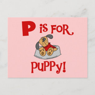 P is voor de T-shirts en de Giften van het Puppy Briefkaart