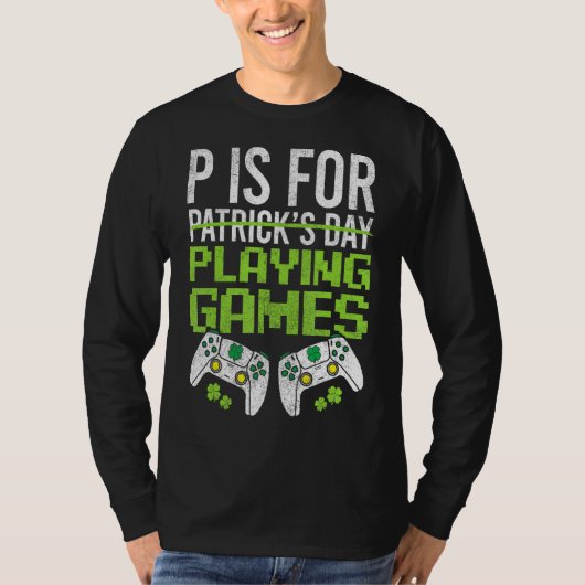 P is voor het afspelen van videospellen Spellingst T-shirt (Voorkant)