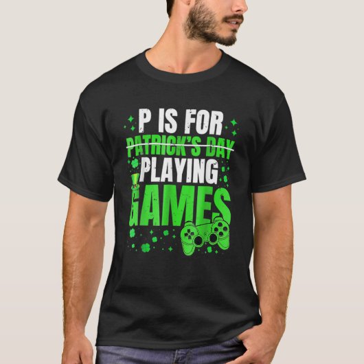 P is voor het afspelen van videospellen waarop pat t-shirt (Voorkant)
