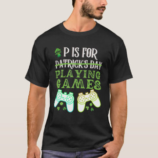 P is voor het afspelen van videospellen waarop pat t-shirt