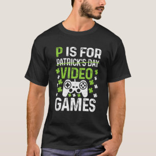 P is voor het afspelen van videospellen waarop pat t-shirt