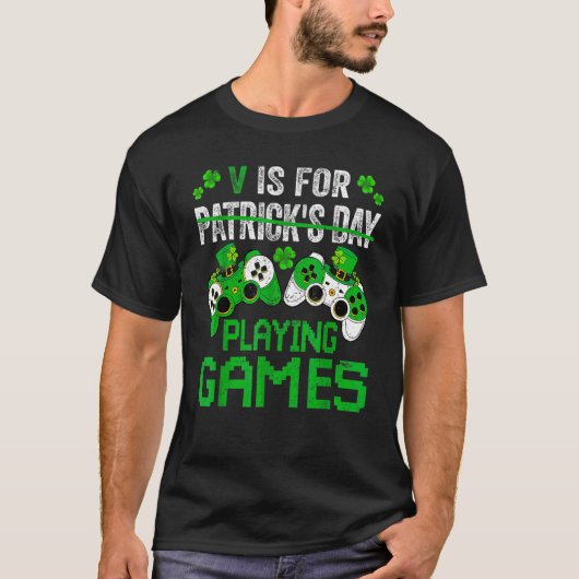 P is voor het afspelen van videospellen waarop pat t-shirt (Voorkant)