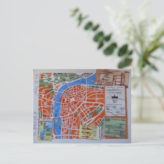 P is voor het briefkaart van Praag (Staand voorkant)