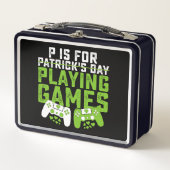 P is voor het spelen van games gamer gaming St Pat (Voorkant)