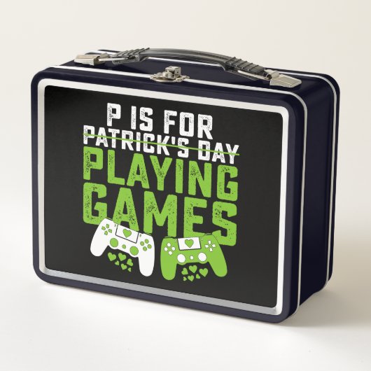 P is voor het spelen van games gamer gaming St Pat (Voorkant)